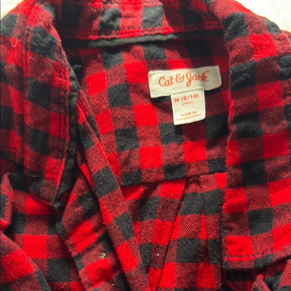 Cat & Jack Red and Black Plaid Shirt